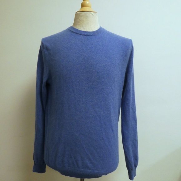 Bloomingdles blue heather 100% cashmere crewneck sweater M
